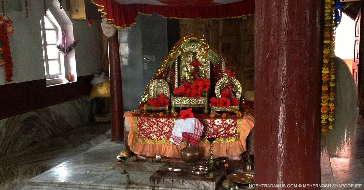 Durga Idol at a 500 year old temple at Nartiang in Meghalaya
