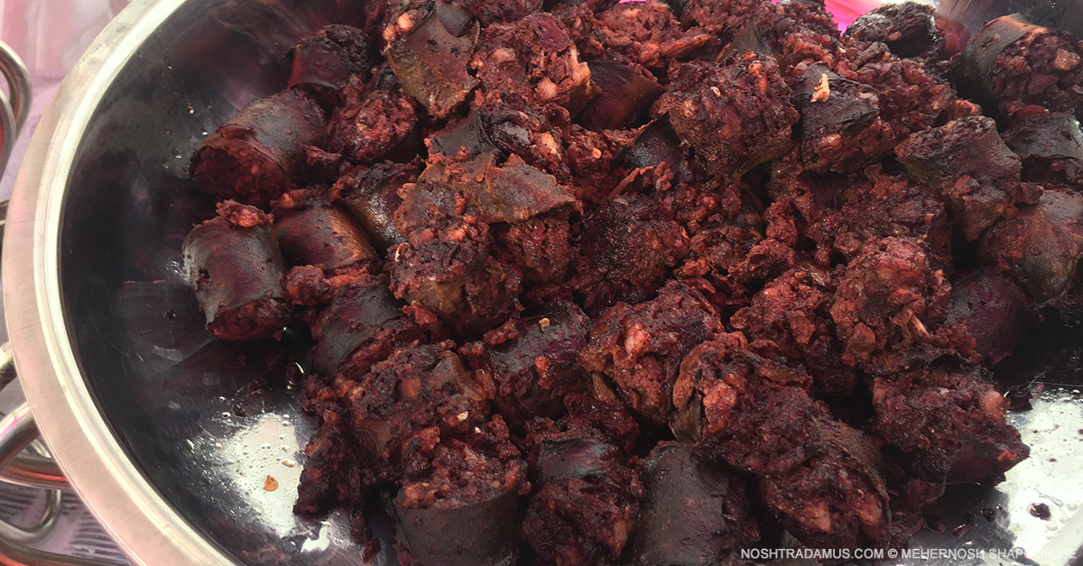 Khasi blood sausages from Mylliem, Meghalaya