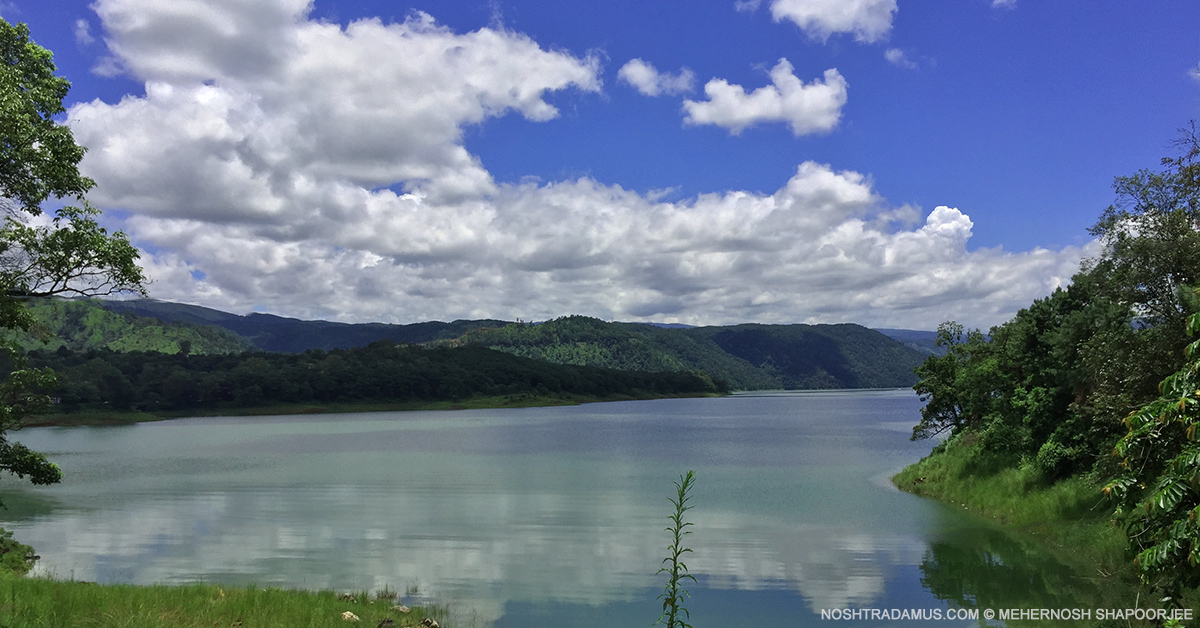 Lakeside view of Umiam Lake, aka Bara Paani, in Meghalaya