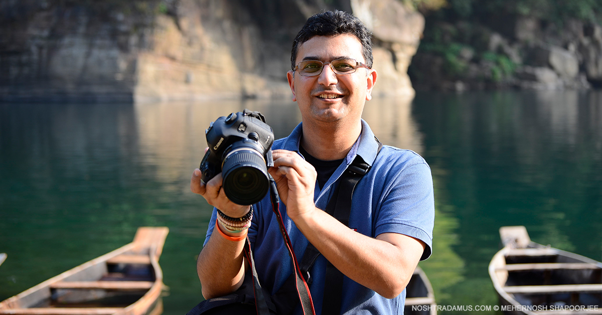 Mehernosh Shapoorjee, at Umngot River, at Dawki in Meghalaya